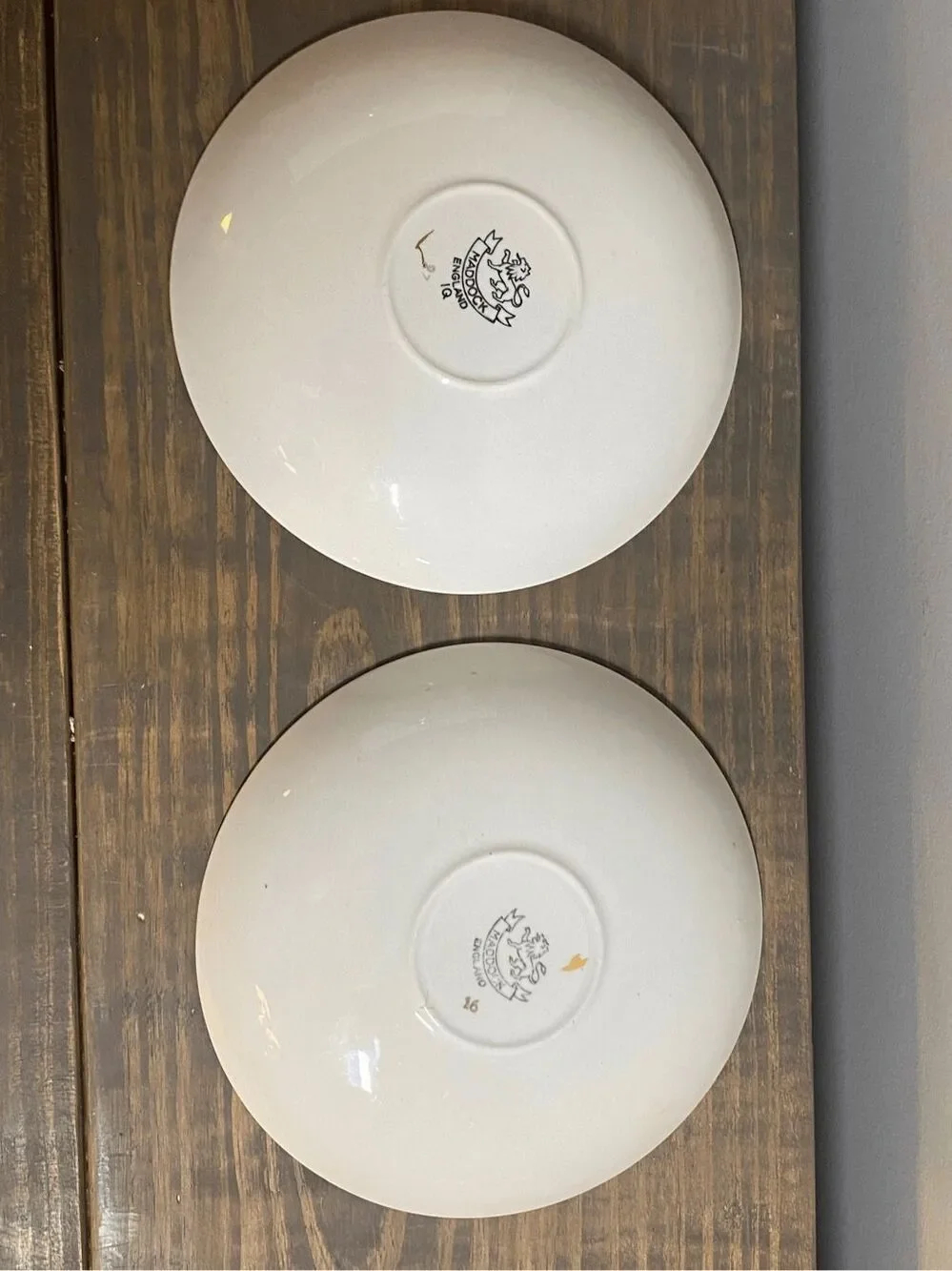 Vtg John Maddock & Sons Ltd Royal Vitreous Saucer Made In England set of 2